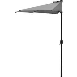 Horizon 2.7m HALF Grey Parasol Aluminium Crank Garden