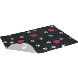 Vetbed Dog & Cat Bedding - Non-Slip Grey with Hearts & Paws