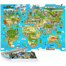 Bopster 8-bit World Map Pixel Jigsaw Puzzle 180pcs