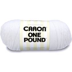 Caron 29401010501 One Pound Solids Yarn, 16oz, Gauge 4 Medium, 100% Acrylic White For Crochet, Knitting & Crafting 1 Piece