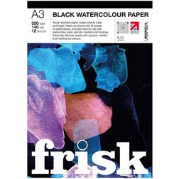 Frisk 23194003 Black Watercolour Paper Pad, A3