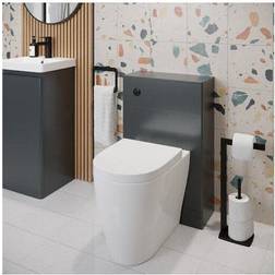 Regis Anthracite Grey Back To Wall Toilet Unit with Bordeaux Toilet 500mm