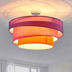 Lindby Melia Lamp Violet/Pink/Orange/Chrome Ceiling Flush Light