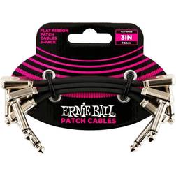 Ernie Ball Ribbon Patch Cables, 3-Pack 2.93 Inches Black