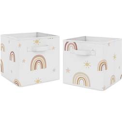 Sweet Jojo Designs Rainbow Foldable Fabric Storage cube Boxes Organizer