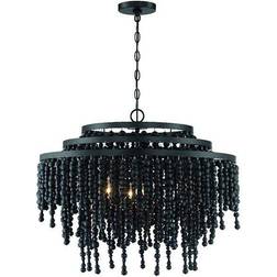 Crystorama Poppy 26.5" Wide 6-Light Matte Pendant Lamp 67.3cm