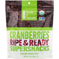 Nature, Organic Dried Cranberries, Ripe & Ready Supersnacks, 5 oz 142