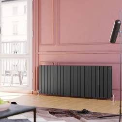 Elegant Anthracite Designer Panel Double Panel Radiator with Angled Radiator Valves