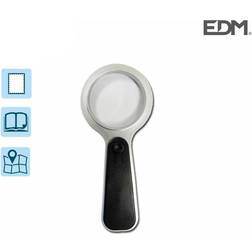 Edm 36010 Magnifying Glass With Flashlight Black,Silver