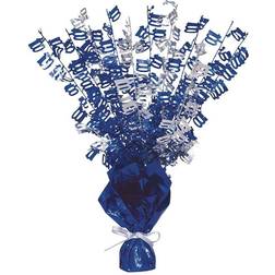 Unique Age 100 Birthday Foil Balloons Centerpiece Weight Blue Glitz