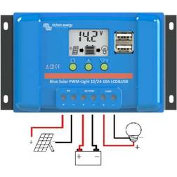 Victron Energy Bluesolar pwm Charge Controller 12/24v 10A lcd With usb