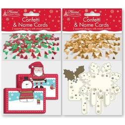 Christmas Dining Table Confetti &amp; Name Place Cards Snow Flake Design