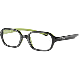 Ray-Ban Junior Rb9074 Kids Black On Green Clear Lenses Polarized 39-16 Black On Green 39-16