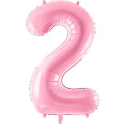 PartyDeco tal ballon 2 lyserød. 86 cm