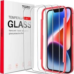TOZO Compatible for iPhone 13 and Compatible for iPhone 13 Pro Screen Protector 6.1 inch 3 Pack Premium Tempered Glass 0.26mm 9H Hardness 2.5D Film