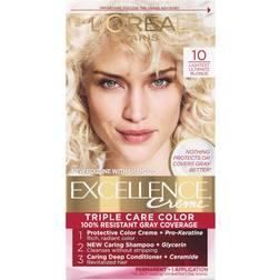 L'Oréal Paris Excellence Creme Permanent Triple Protection Hair Color, Lightest Ultimate Blonde, Kit