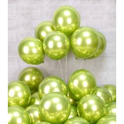 AULE Metallic Lime Green Balloons 12 inch 50 Pcs Neon Green Latex Balloons Chrome Helium Shiny Thicken Balloon Perfect Party Decoration for Wedding Birthday Baby Shower Graduation Christmas Carnival