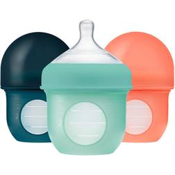 Boon Nursh 3-Pack 4 Oz. Silicone Baby Bottles Multi Multi 4 Oz