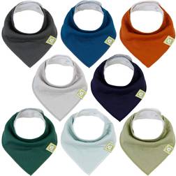 KeaBabies Organic Bandana Bibs (8 Pack) in Hunter