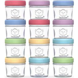 KeaBabies 12-Pack Baby Food Glass Containers 4oz Leak-Proof Jars (Nord)