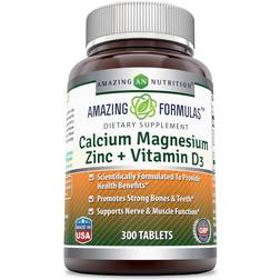 Amazing Formulas Calcium Magnesium Zinc + Vitamin D3 300