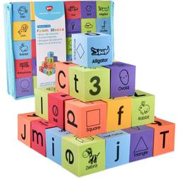 None BOHS Foam Learning Blocks Alphabets,Numbers,Shapes,Sight Words Quiet,Safe and Float on Water Bathtub Toys,30pcs