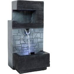 Sunnydaze Indoor Home Office Polyresin Modern Tiered Brick Fountain