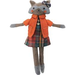 Northlight Sitting Girl Herringbone Design Fox Plush