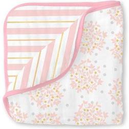 Swaddle Designs Heavenly Floral Muslin Luxe Blanket in Pink