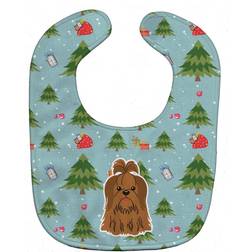 Caroline's Treasures Caroline's Treasures BB4746BIB Christmas Shih Tzu Silver Chocolate Baby Bib 10 x 13" multicolor