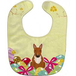 Caroline's Treasures Carolines Treasures BB6134BIB Easter Eggs Bull Terrier Red Baby Bib