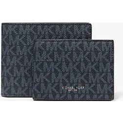 Michael Kors Logo Billfold Wallet With Passcase - Blue