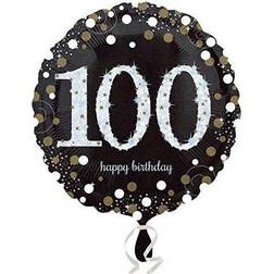 Amscan Black & Gold 100th Birthday Standard Foil Balloons S40