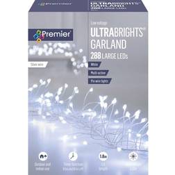 Premier 288 LED 1.8m Christmas Garland Wire String Light