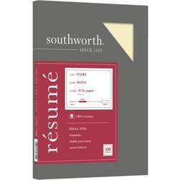 Southworth 8.5" x 11" Resume Paper, 32 Lbs. Wove, 100/Pack (RD18ICF) Ivory