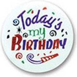 Beistle BN035 Todays My Birthday Satin Button, Pack Of 6