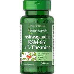 Puritan's Pride Ashwangandha KSM66 & L-Theanine, Helps Relieve occassional Stress