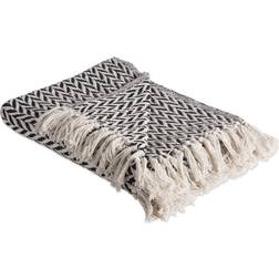 Design Imports Zingz & Thingz Zig-Zag Throw Blankets White, Black (152.4x127cm)