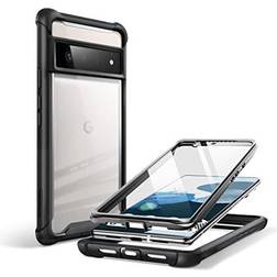 i-Blason Ares Series Designed Case for Google Pixel 6 Pro 2022 Release Full-Body Rugged Clear Bumper Case with Built-in Screen Protector (Black)