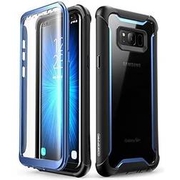 i-Blason Ares Full-Body Rugged Clear Bumper Case with Built-in Screen Protector for Samsung Galaxy S8 Plus 2017 Release, Black/Blue