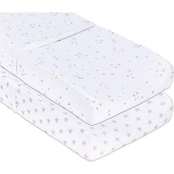 Ely's & Co. Set of 2 Changing Pad Covers Star s Pink