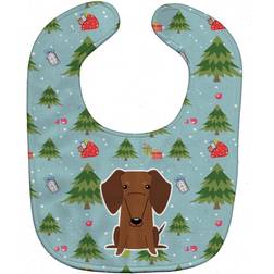 Caroline's Treasures Carolines Treasures BB4790BIB Christmas Dachshund Red Brown Baby Bib