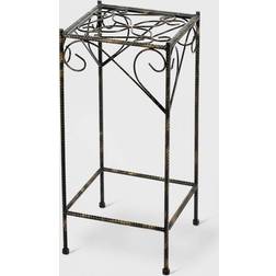 Ore International Large Square Iron Plant Stand With Ridged Detail