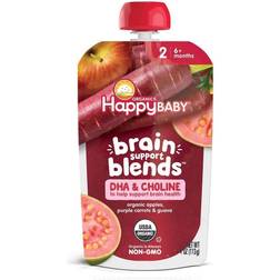 Happy Baby Brain Support Blends Food Apples Purple Carrots & Guava 4 oz