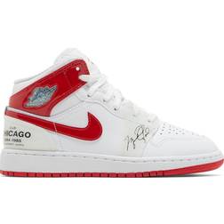 Nike Air Jordan 1 Mid SS GS - White/University Red