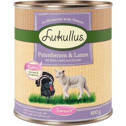 Lukullus 6x800 g Junior Kalkunhjerter & Lam - Hundefoder