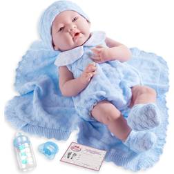 La Newborn 15" Real Boy Baby Doll Blue Knit Outfit