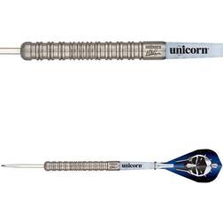 Unicorn dart märke Mcgeeney Contender stålspets dartset, blå/silver, 22 G