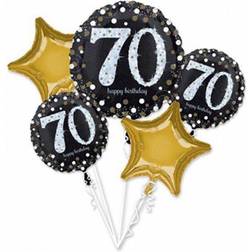 Amscan foil balloon kit Sparkling 70th Birthday black 5-piece