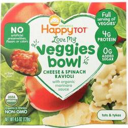 Happy Baby Tot Love My Veggies Bowl for Tots & Tykes Cheese & Spinach Ravioli 4.5 oz